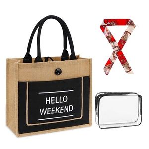 Hello Weekend Large Tote Bag